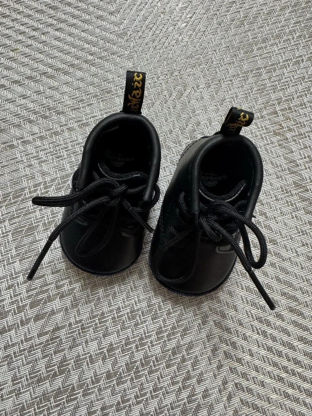 Dr. Martens Baby Black Leather Lace-Up Boots Infant Size 2